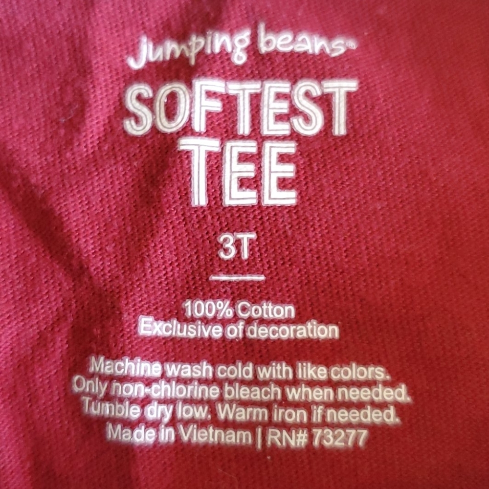 (4/$16) Maroon T shirt- size 3T - Picture 3 of 3